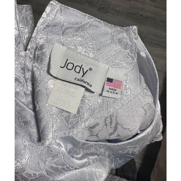 Vintage Ice blue satiny dress. Maxi . The brand is Jodie California USA Sz 6 - Picture 6 of 11